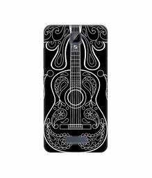 Amazon Brand - Solimo Designer White Gitar On Black 3D Printed Hard Back Case Mobile Cover for Gionee P7 Max