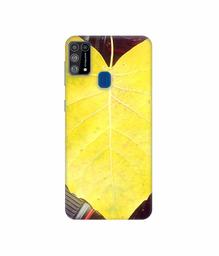 Amazon Brand - Solimo Designer Yellow Leaf 3D Printed Hard Back Case Mobile Cover for Samsung Galaxy M31