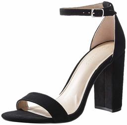 The Drop Women's Rebecca Strappy High Block Heel Sandal, Black Faux Leather, 6.5 M US