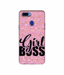 Amazon Brand - Solimo Designer Girl Boss On Pink Sparkle 3D Printed Hard Back Case Mobile Cover for Oppo A5