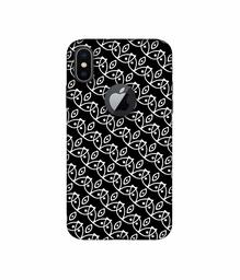 Amazon Brand - Solimo Designer White Pattern 3D Printed Hard Back Case Mobile Cover for Apple iPhone X (Logo Cut)