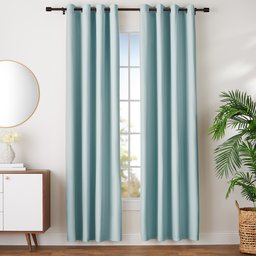 AmazonBasics - Juego de cortinas que no dejan pasar la luz, con ojales, 168 x 229 cm, Verde agua