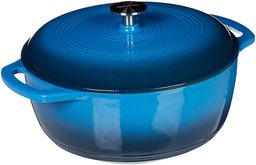 AmazonBasics Enameled Cast Iron Casserole Dutch Oven - 4 L, Blue