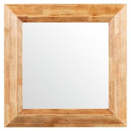 Amazon Brand – Stone & Beam Square Rustic Wood Frame Hanging Wall Mirror, 25.75 Inch Height, Natural