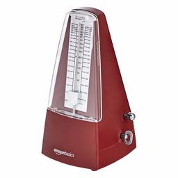 AmazonBasics Mechanical Metronome - Steel Movement - Red (Renewed)