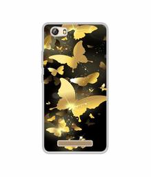 Amazon Brand - Solimo Designer Golden Butterfly Pattern UV Printed Soft Back Case Mobile Cover for Gionee Marathon M5 lite