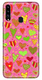 Amazon Brand - Solimo Designer Heart Pattern Design 3D Printed Hard Back Case Mobile Cover for Samsung Galaxy A20s