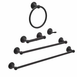 AmazonBasics 5-Piece Bathroom Set - Standard, Black