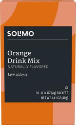 Amazon Brand - Solimo Orange Drink Mix Singles (10 packets)