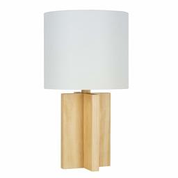 Amazon Brand – Rivet Scandinavian Real Blond Wood Table Lamp, LED Bulb Included, 17