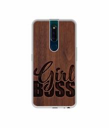 Amazon Brand - Solimo Designer Girl Boss On Wood UV Printed Soft Back Case Mobile Cover for Oppo F11 Pro