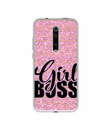 Amazon Brand - Solimo Designer Girl Boss On Pink Sparkle UV Printed Soft Back Case Mobile Cover for Mi K20 / Mi K20 Pro