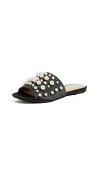 The Fix Women's Faris Flat Slide Sandal with Pearls