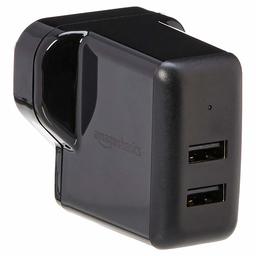 AmazonBasics Dual-Port USB Wall Charger (2.4 Amp) - Black (UK version)