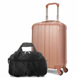 EONO Essentials Lightweight 21 Inch ABS Hard Shell Travel Trolley Hand Luggage Suitcase Suitcase with 4 Wheels Gold