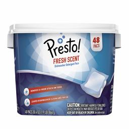 Amazon Brand - Presto! Premium Dishwasher Detergent Pacs, Fresh Scent, 48 count