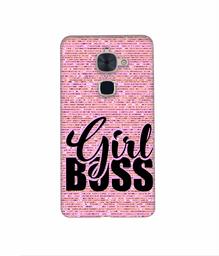 Amazon Brand - Solimo Designer Girl Boss On Pink Sparkle 3D Printed Hard Back Case Mobile Cover for LeTV Le 2