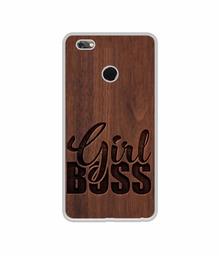 Amazon Brand - Solimo Designer Girl Boss On Wood UV Printed Soft Back Case Mobile Cover for Gionee M7 Power