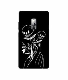 Amazon Brand - Solimo Designer Skull Flower 3D Printed Hard Back Case Mobile Cover for OnePlus 2