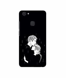 Amazon Brand - Solimo Designer Couples Standing in Rain 3D Printed Hard Back Case Mobile Cover for Vivo V7 Plus