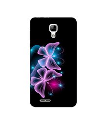 Amazon Brand - Solimo Designer Butterflies Neon Light UV Printed Soft Back Case Mobile Cover for Micromax Bolt Selfie Q424