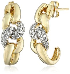 [Find] Amazon Collection 18 K Gold Plated suta-ringusiruba-daiyamondoakusentorinku Earringss (I-J Color, I2-I3 Clarity)