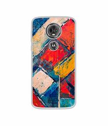 Amazon Brand - Solimo Designer Dark Multicolor Blocks UV Printed Soft Back Case Mobile Cover for Motorola Moto E5 Plus