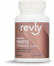 Amazon Brand - Revly Adult Probiotic Blend, 50 Billion CFU, 30 Capsules, 1 Month Supply