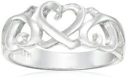 Sterling Silver 8mm Twist Heart Ring Japanese Size 11 (US Size 6)