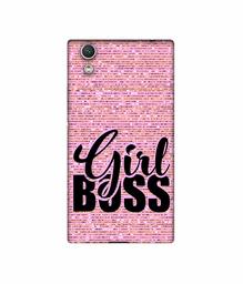 Amazon Brand - Solimo Designer Girl Boss On Pink Sparkle UV Printed Soft Back Case Mobile Cover for Sony Xperia R1 Plus