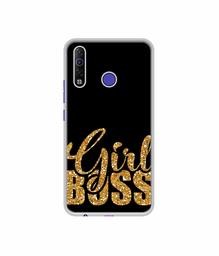 Amazon Brand - Solimo Designer Sparkle Girl Boss UV Printed Soft Back Case Mobile Cover for Tecno Camon 12 Air