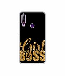 Amazon Brand - Solimo Designer Sparkle Girl Boss UV Printed Soft Back Case Mobile Cover for LG W30 Pro