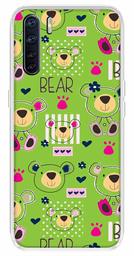 Amazon Brand - Solimo Designer Multicolor Bear Green Pattern Printed Soft Back Case Mobile Cover for Oppo F15