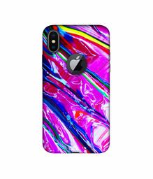 Amazon Brand - Solimo Designer Oil Color 3D Printed Hard Back Case Mobile Cover for Apple iPhone X (Logo Cut)