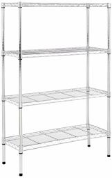 AmazonBasics 4-Shelf Shelving Unit - Chrome (Certified Refurbished)