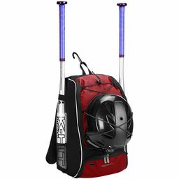 AmazonBasics – Mochila de Equipo de béisbol Juvenil (enchapada), para jóvenes, Rojo