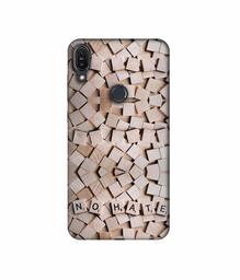 Amazon Brand - Solimo Designer No Hate On Wooden Block 3D Printed Hard Back Case Mobile Cover for Asus Zenfone Max Pro M1 ZB601KL