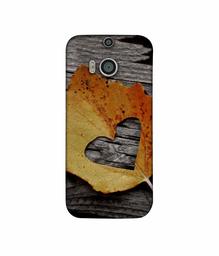 Amazon Brand - Solimo Designer Leaf with Heart Cut 3D Printed Hard Back Case Mobile Cover for HTC One M8