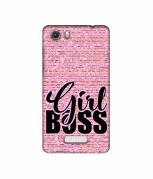 Amazon Brand - Solimo Designer Girl Boss On Pink Sparkle 3D Printed Hard Back Case Mobile Cover for Micromax Canvas Unite 3 Q372