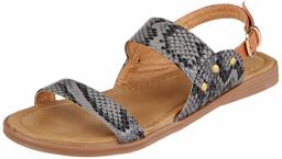 Flavia Women's Black Fashion Sandals-5 UK (37 EU) (6 US) (FL/201/-BLK-TAN)