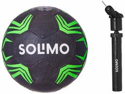 Amazon Brand - Solimo Hand Stitched Rubber Football, with Hand Pump, Size 5