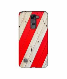 Amazon Brand - Solimo Designer Red and Cream Color Wood 3D Printed Hard Back Case Mobile Cover for LG Stylus 2