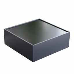 Amazon Brand - Movian 2-Drawer Coffee Table, 80 x 80 x 35 cm, Grey and Black