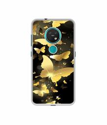 Amazon Brand - Solimo Designer Golden Butterfly Pattern UV Printed Soft Back Case Mobile Cover for Nokia 7.2