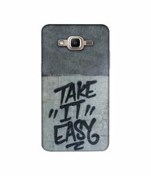 Amazon Brand - Solimo Designer Take It Easy 3D Printed Hard Back Case Mobile Cover for Samsung Galaxy J2 Prime