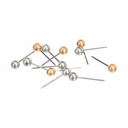 AmazonBasics Map Push Pins, Plastic Head, Steel Point, Gold & Silver, 400-Count