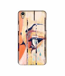 Amazon Brand - Solimo Designer Potrat On Wood 3D Printed Hard Back Case Mobile Cover for Oppo F1 Plus