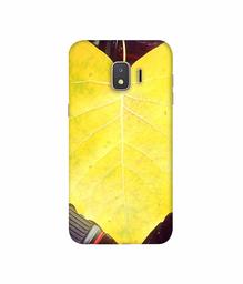 Amazon Brand - Solimo Designer Yellow Leaf 3D Printed Hard Back Case Mobile Cover for Samsung Galaxy J2 Core