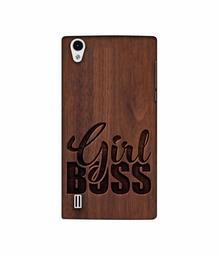 Amazon Brand - Solimo Designer Girl Boss On Wood 3D Printed Hard Back Case Mobile Cover for VIVO Y15