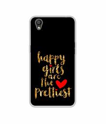 Amazon Brand - Solimo Designer Happy Girls are The Prettiest UV Printed Soft Back Case Mobile Cover for Oppo A37